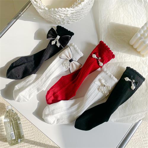 Baby Spring/Summer Pearl Pendant Jewelry Socks