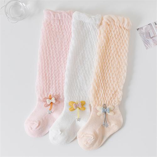 Baby bow pendant over knee mosquito repellent socks