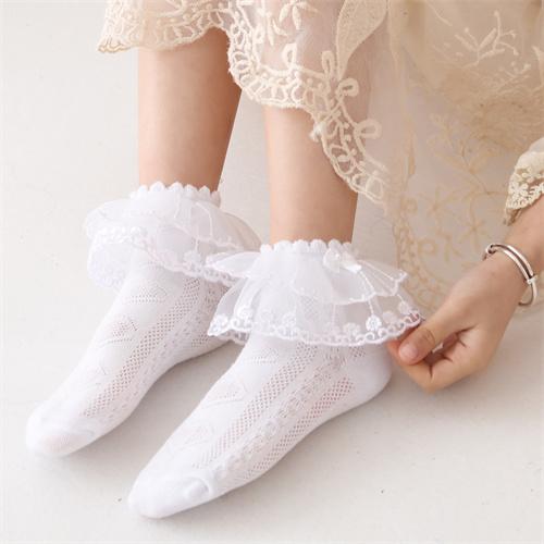 Children's mesh multi-layer lace lace lace socks