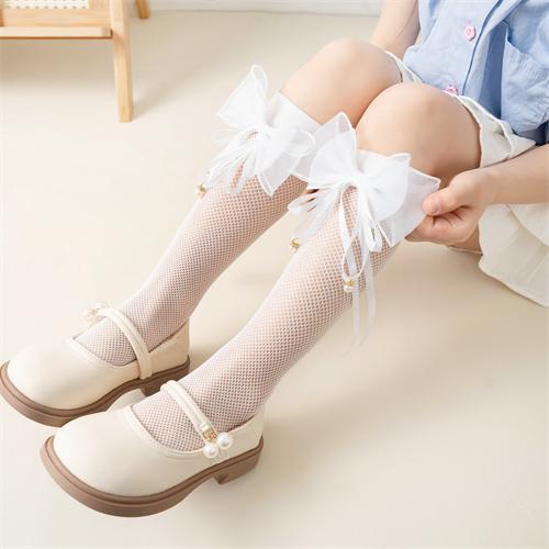 Lolita Mesh Pearl Ribbon Jewelry Socks