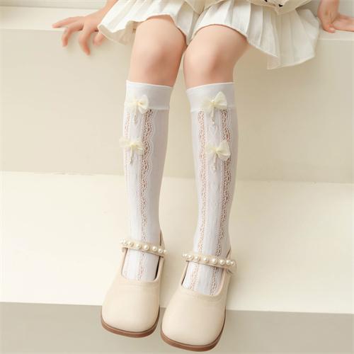 Snow veil bow Lolita princess socks