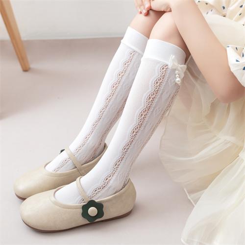 Lolita double layered bow stockings